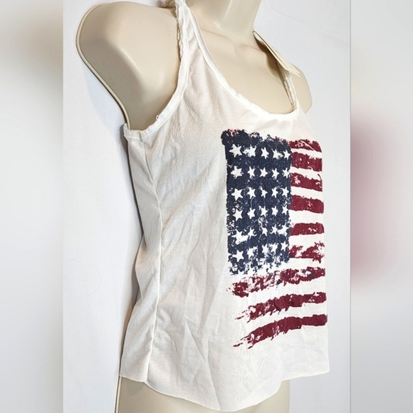 ‼️NEW‼️White American Flag Tank Top Size S - Picture 2 of 5